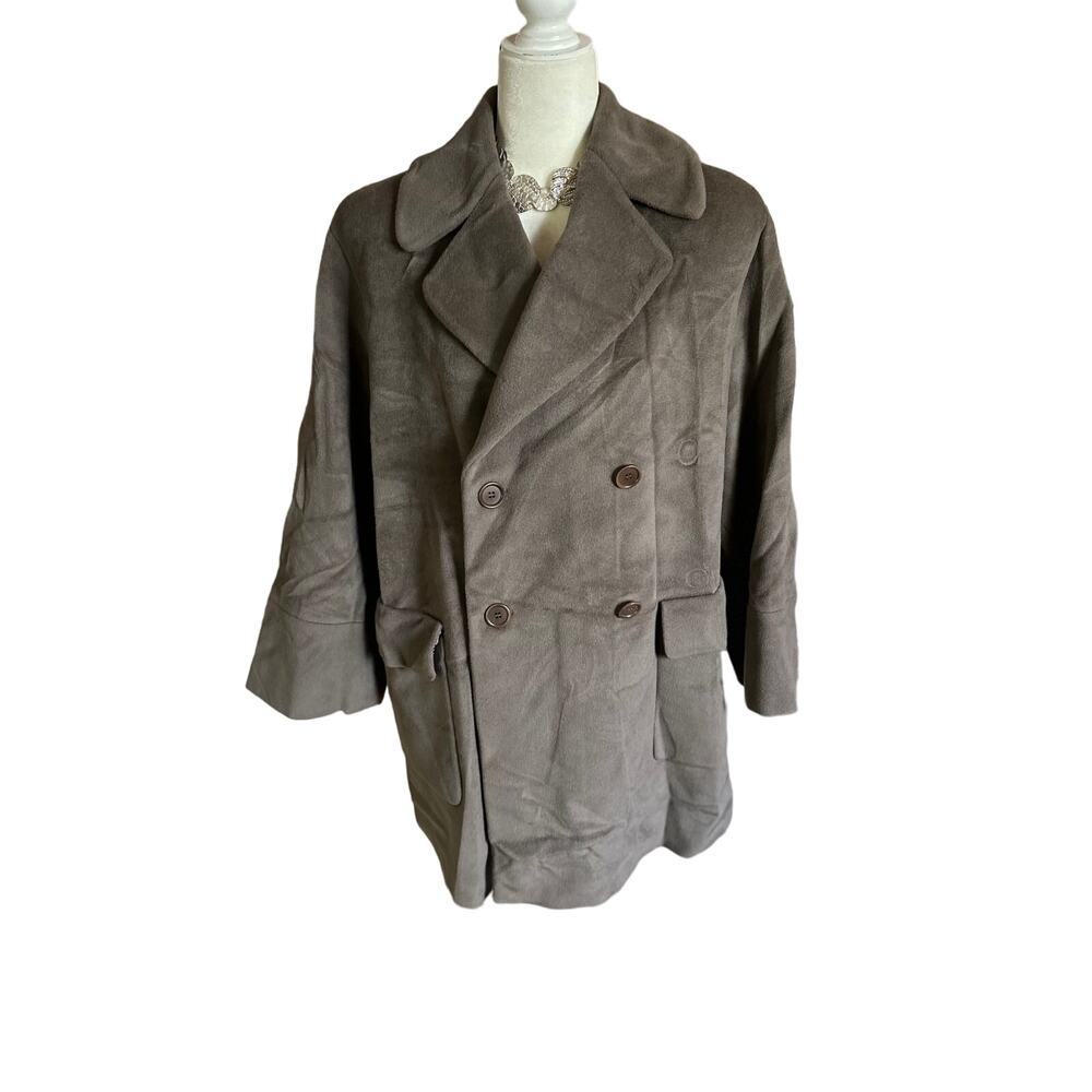VINTAGE Maska Wool-Cashmere Oversized PeaCoat, Womens size IT 42/US 6, med-large